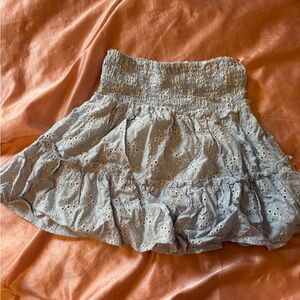 Ocean Drive Gray Bubble Mini Skirt with Smocked Ruffles